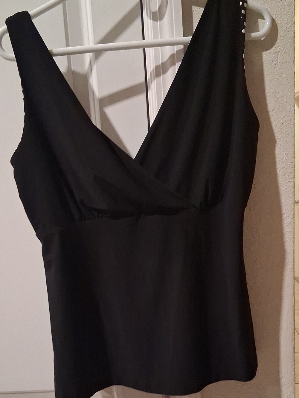 Susan Lawrence Black V-Neck Crossover Camisole